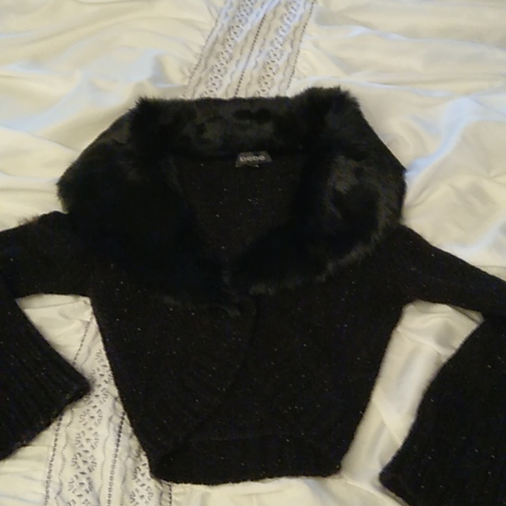 Gorgeous Bebe sparkly fur sweater